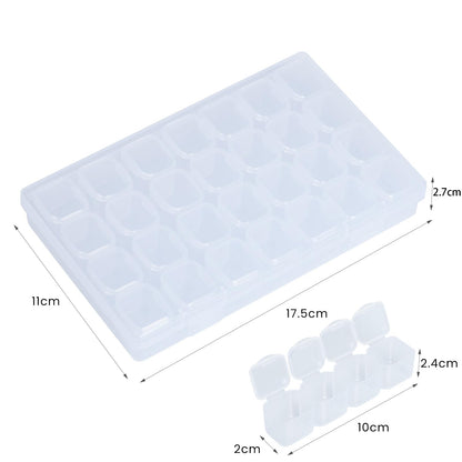 SUSNUAN 2 Pack Bead Storage BoxDiamond Painting Storage28 Grids Transparent Plastic Box RemovableSmall Jewellery Craft Storage Compartment Storage