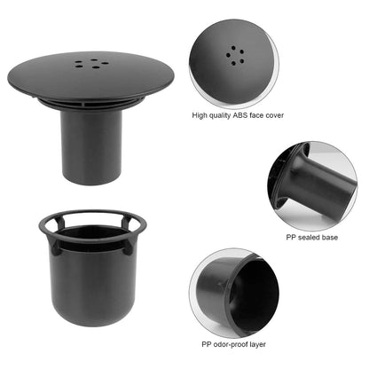 CLKE Shower Drain Cover Black Drain Cover Bathroom Drain Cover Odor and Clog Proof Removable Shower Drain 95mm/115mm