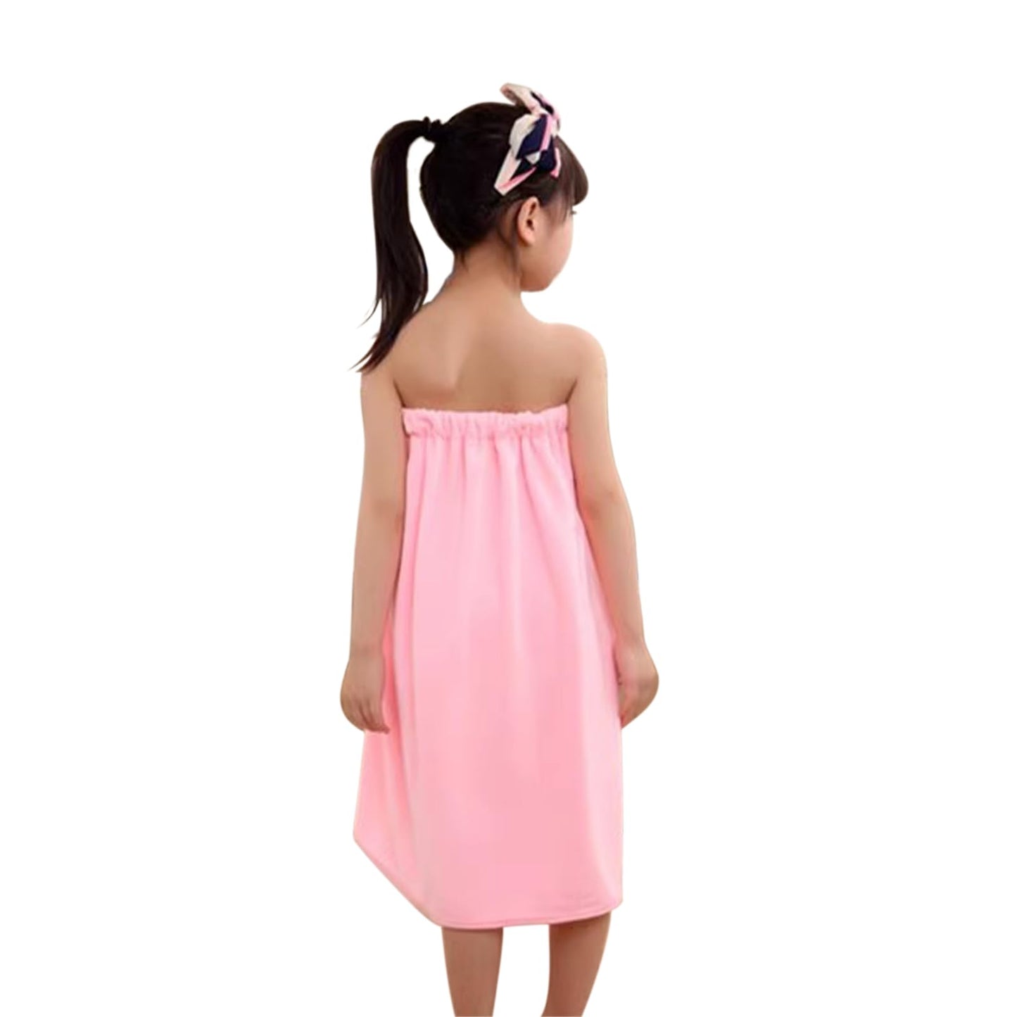 TINAYAUE Girls Bath Towel Wrap Water Absorption Soft Fleece Bath Skirt Cute Bowknot Tube Dress for Kids Student Swimming Bathing Beach Pool Shower