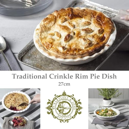 WM Bartleet & Sons 1750 T269 Crinkle Rim Pie Dish, White,27cm