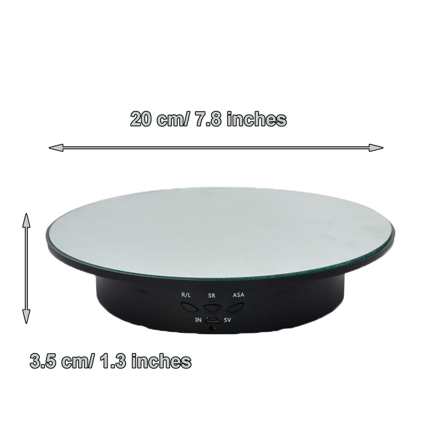 zalati Rotating Display Stand Motor-driven Turntable 360° Electric Show Pedestals with Mirror Coating for Action Figures, Photography