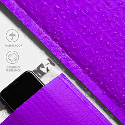 Switory 25pcs Poly Bubble Mailers A4 Padded Envelopes Bubble Envelopes Package Bags Lined Poly Mailer Self Seal Purple, 21.6cmx28cm