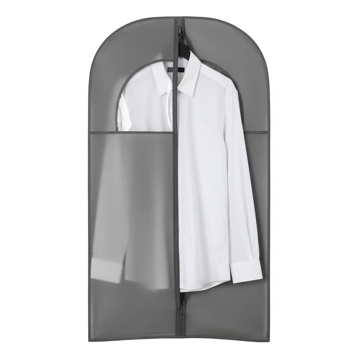 Suit Covers for Men, PEVA Garment Bags with Large Window, Grey, 60x110cm