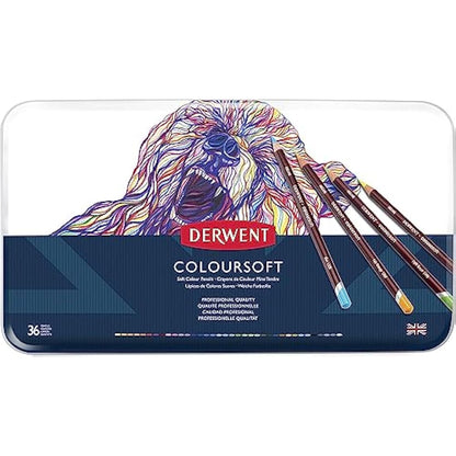 Derwent Coloursoft Colouring Pencils, Drawing & Writing, Set Of 36, Ideal For Colour Building, Professional Quality, 0701028