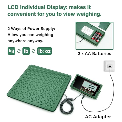GRAM PRES Shipping Scale,440lbs/10g High Accuracy Digital Postal Scale, Durable Alloy Steel Platform, Heavy Duty Scale for Packages, Postage and Luggage, with Hold&Tare function, batteries&USB Powered