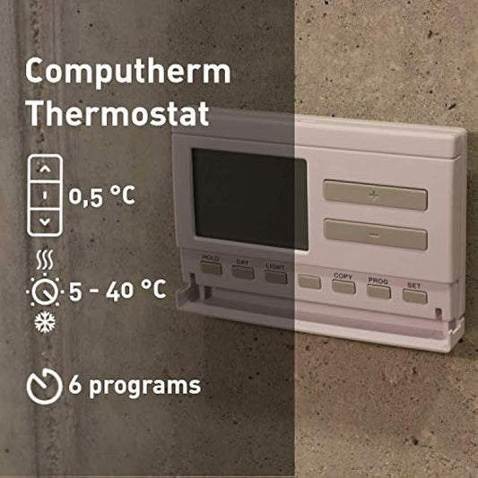COMPUTHERM Q7RF Wireless Programmable Room Thermostat, Temperature Thermometer, Portable Thermostat, Economy & Comfort Mode