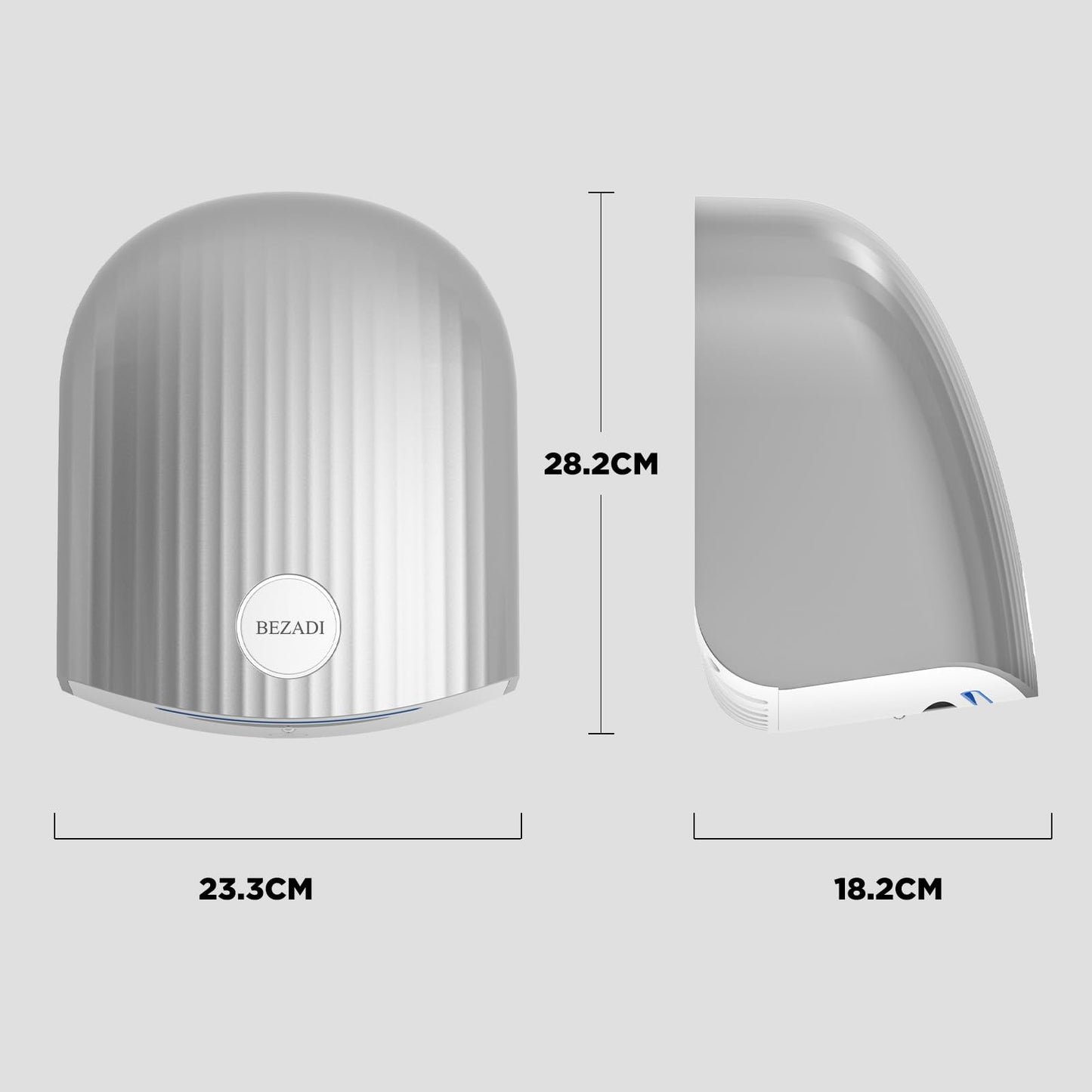 BEZADI Automatic Electric Hand Dryer, Commercial Compact Hand Dryer for Restrooms, Warm n Cold Air Switch Automatic Electric Toilets Hand Dryers