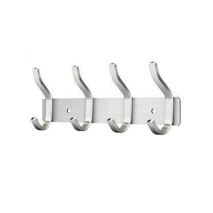 MEIJO Coat Hooks Wall Mounted, Coat Rack Wall Mounted Stainless Steel with 4 Hooks Heavy Duty Coat Hooks for Door, Bedroom, Bathroom, Kitchen