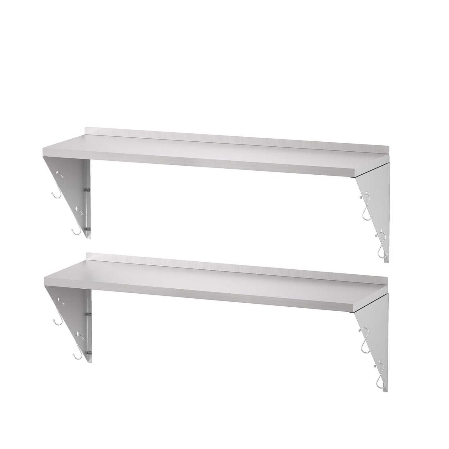 TAIMIKO Stainless Steel Wall Shelf 120x30cm 2PCS