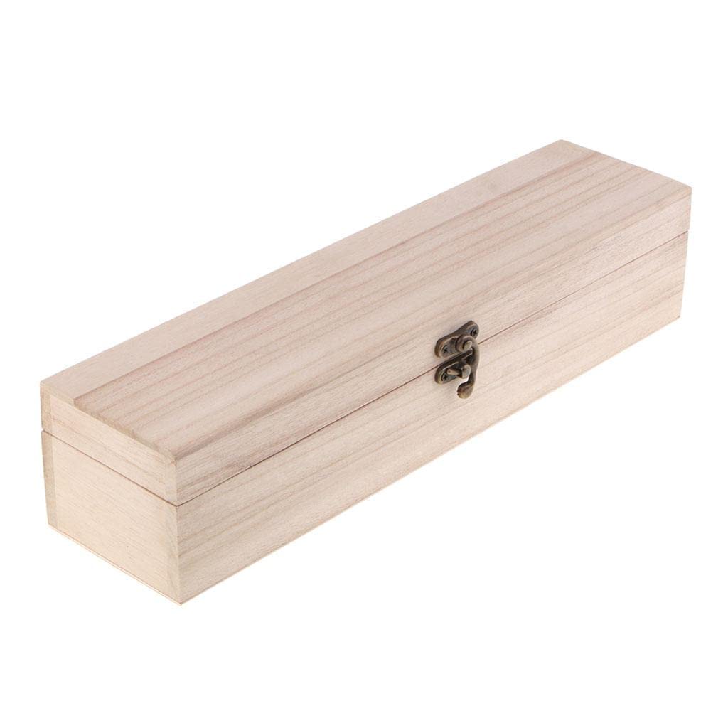 zalati Wooden Box Unfinished Natural Treasure Chest Case for DIY Craft Jewelry Storage