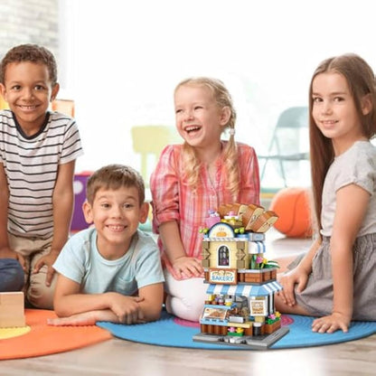 MEIEST Mini City Shop Street View Building Blocks Model Set,Creative DIY Simulation Architecture Collection Particle Construction Building Bricks Toy for Kids Adult Home Decor (Bakery)