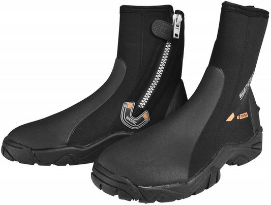 SEAC Pro HD 6mm Neoprene Wetsuit Boots with Side Zipper, X-Small