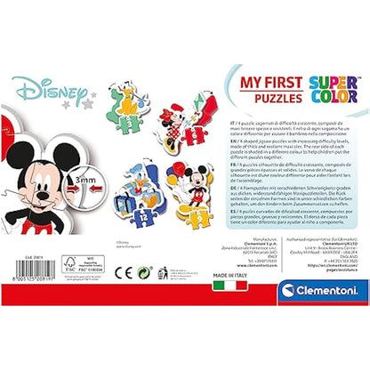 Clementoni - 20819 - My First Puzzle - Disney Mickey Mouse - 3-6-9-12 pieces - Made in Italy - jigsaw puzzle children age 2+