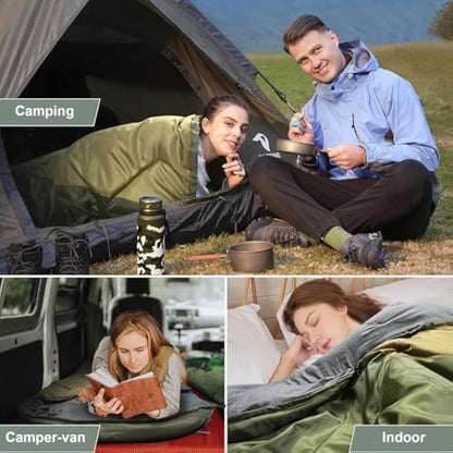 Mcota Sleeping Bag for Adults, Lightweight waterproof XL Sleeping Bag for Camping Backpacking or Hiking, Fit for Big and Tall Person Warm & Cold Weather Activities