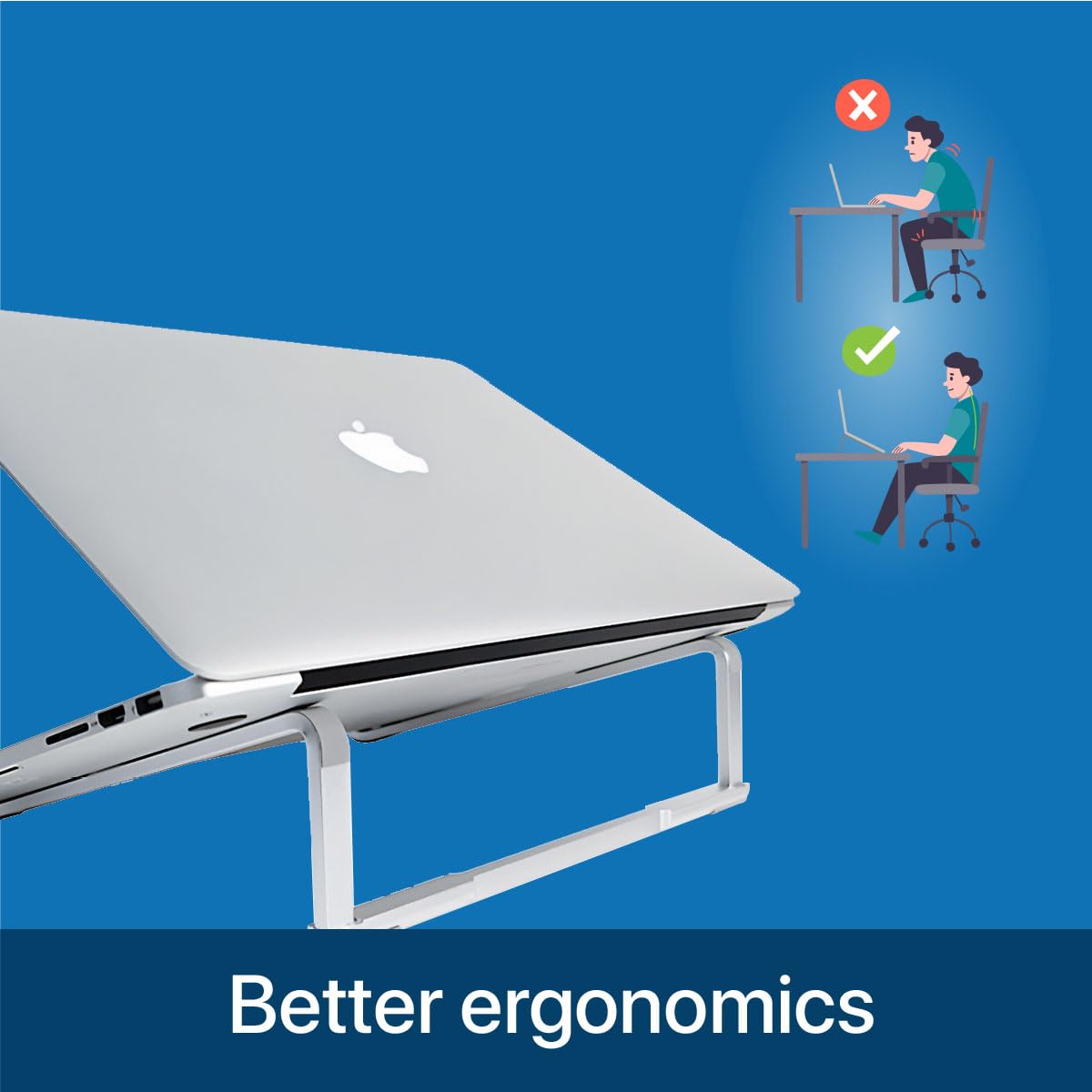 MMOBIEL Laptop Stand Foldable – Riser 10 to 18 inches - Ventilated Holder Universal - Laptop Stand for Desk Compatible with MacBook, Notebook, ASUS