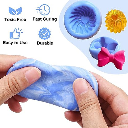 Silicone Putty - 1,200g Flexible Silicone Mold Making Kit - Easy 1:1 Mixing Ratio Fast Curing Moulding Putty for Reusable Moulds, Casting, Resin, Soap