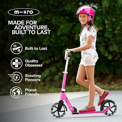 Micro Scooters | Cruiser LED Children's Scooter | Handlebar Adjustable | Lightweight | Light Up Wheels | Foldable | Kickstand | 6-12yrs | Boys & Girls