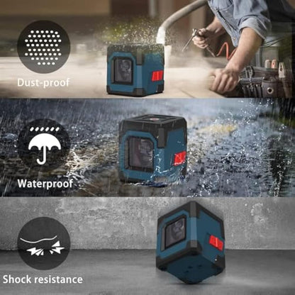 Laser Level Green,RockSeed Cross Line Laser Leveler Horizontal and Vertical Points Rotatable 360 Degree Self Levelling Spirit Levels Manual/Self-Leveling Mode IP54 Carrying Pouch,Battery Included