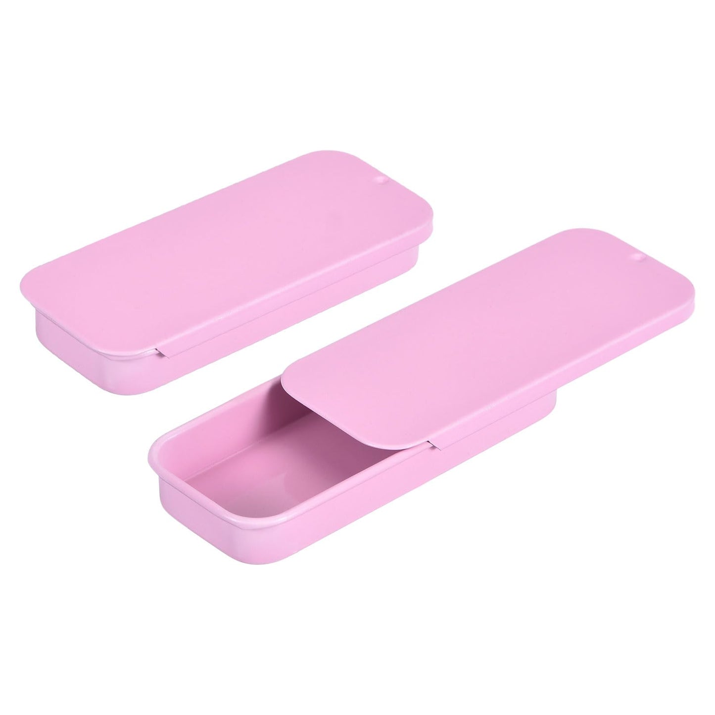 sourcing map 4 Pcs Metal Tin Box Container, 3.1x1.3x0.4 Inch Slide Top Tin Containers Empty Rectangular Storage Box Portable Mini Tin Case for Candy