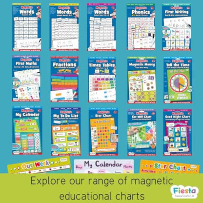 Magnetic Words Years 1 & 2 by Fiesta Crafts - Learning Resources - 160 word pieces & Magnetic Board - Early Development & Learning Toy. Ages 5+