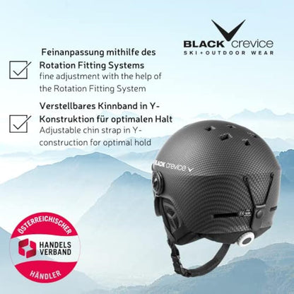 Black Crevice Gstaad Adults' Ski Helmet