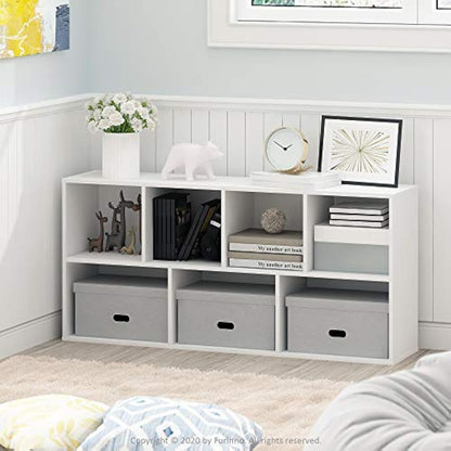 Furinno Luder 7-Cube Reversible Open Shelf, White