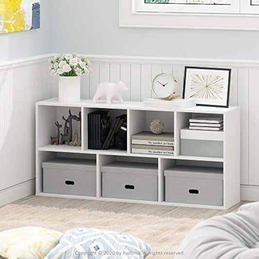 Furinno Luder 7-Cube Reversible Open Shelf, White