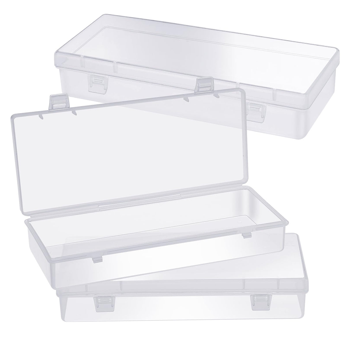 COMNICO Storage Containers, Small Plastic Mini Clear Bead Rectangle Boxes