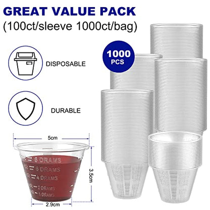 ReliMedPro Graduated Small Plastic Medicine Cups, Bulk Pack of 1000, 1 OZ (30ml) Measuring Cups for Liquid Medication, Paint, epoxy, Pills and Resin