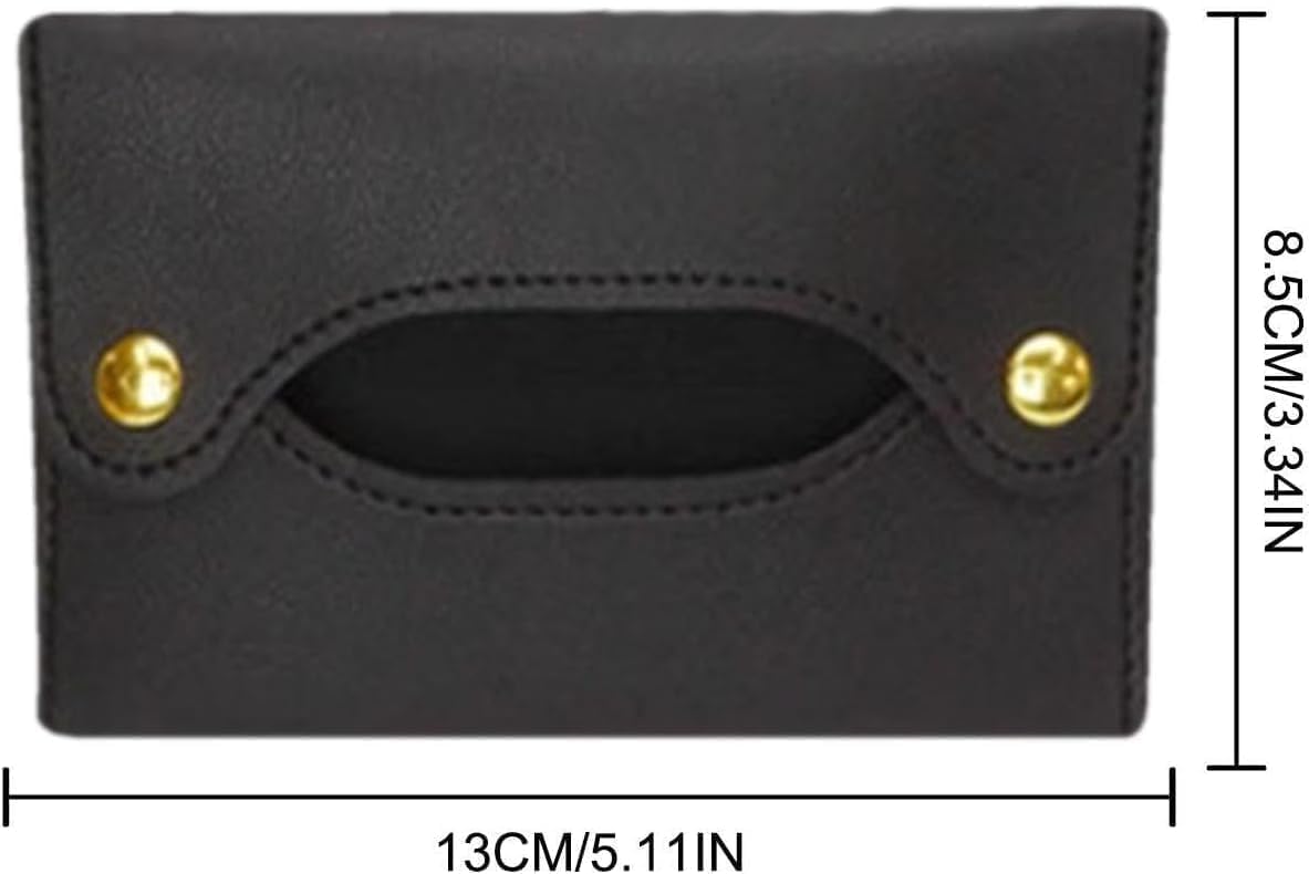 Black Pocket Tissue Holder - Tissue Holder | Travel Pouch for Tissue | Pocket Paper Towel | Tissue Bag Holder | Paper Towel Pu Leather Case