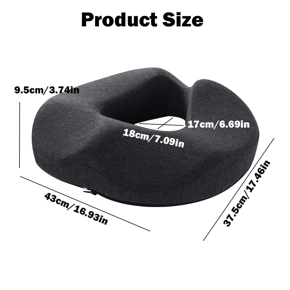 Accmuzzy Donut Cushion,Doughnut Sciatica Hemorrhoid Orthopedic Coccyx Cushion for Pressure Relief,Tailbone Pain,Memory Foam Ring Seat Cushions for