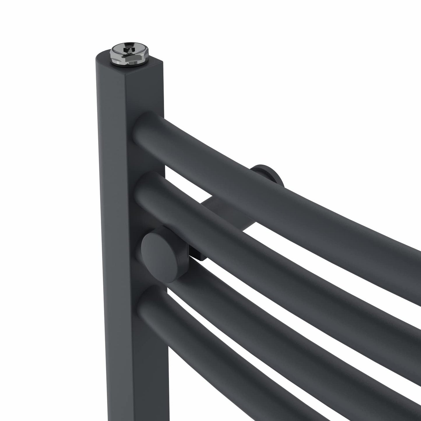 Warmehaus Curved Heated Towel Rail Anthracite Radiator 1600x500mm