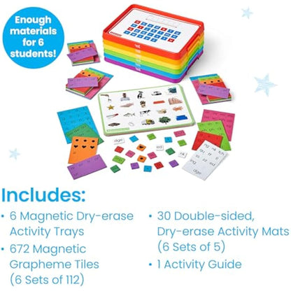 Learning Resources Advancing Phonics Word Work Small Group Set, Ages 5+, Magnetic Letter Tiles, Magnetic Letter Trays, Primary School Phonics Manipulatives, Phonemic Awareness, Classroom Essentials