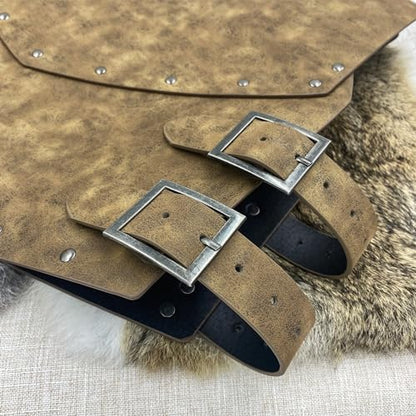 HiiFeuer Medieval Faux Leather Chest Armor, Retro Mercenary Knight Archer Body Armor, Adjustable Chest Armour for LARP Costume& Ren Faire