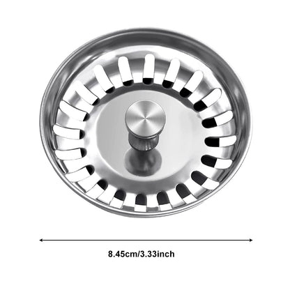 84mm Kitchen Sink Plugs - GLADFRESIT Stainless Steel Strainer Waste Stopper and Basket Strainer Sink