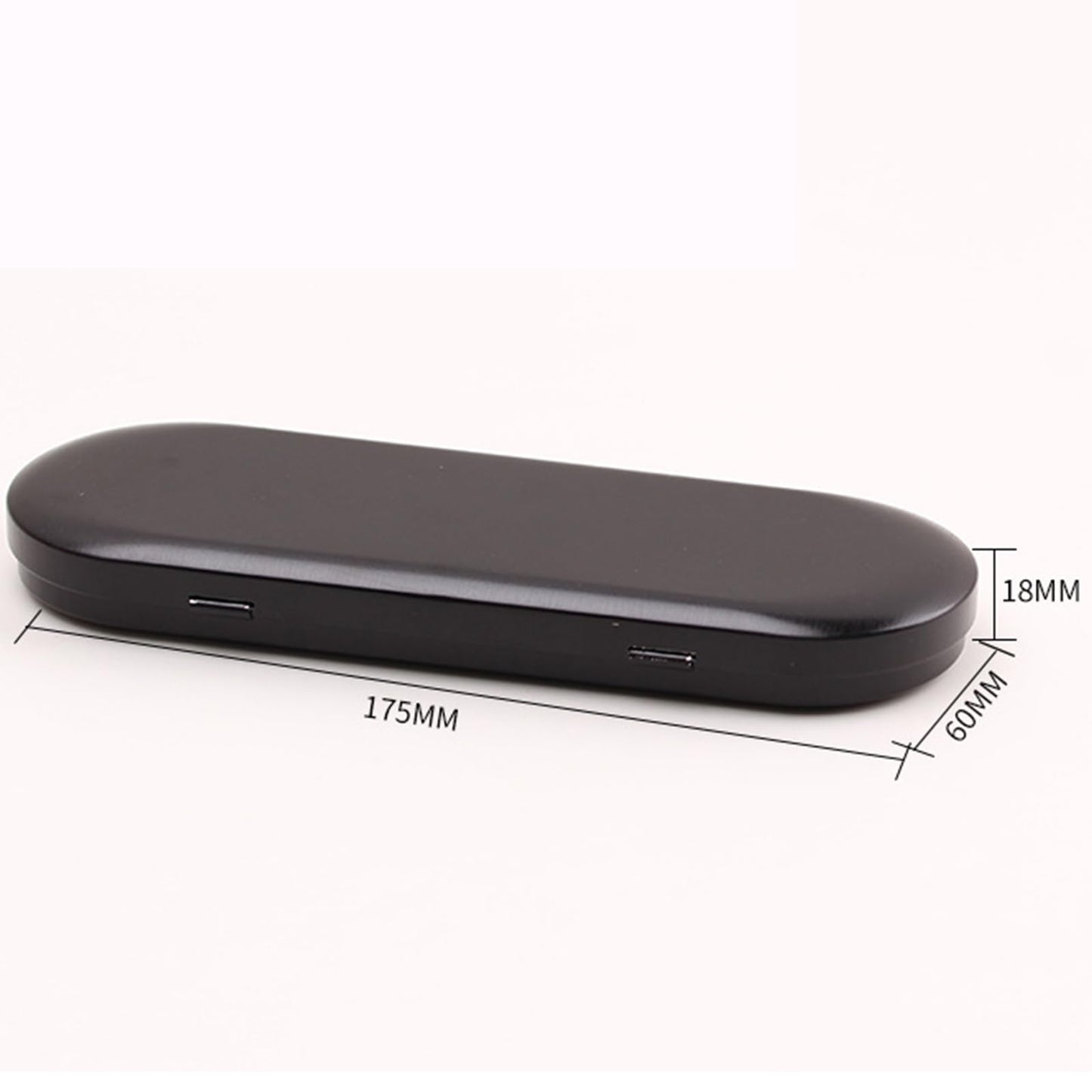 Aoktorkit 1PCS Metal Tin Box Container, 17.5x6x1.8cm Oval Empty Mini Storage Box Portable Storage Container with Lid for Small Items, Black