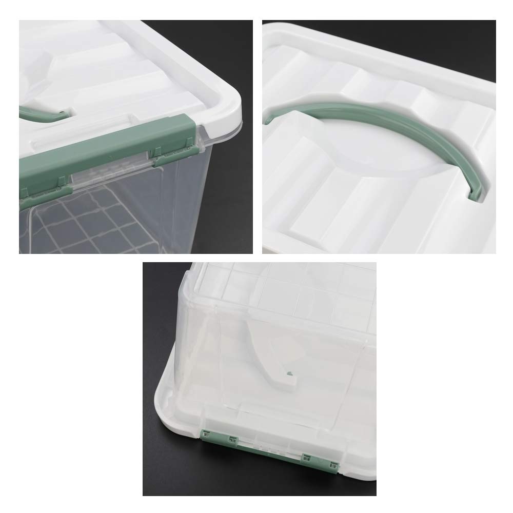 Yarebest 6-pack 6 L Small Storage Boxes, Clear Plastic Boxes with Lids