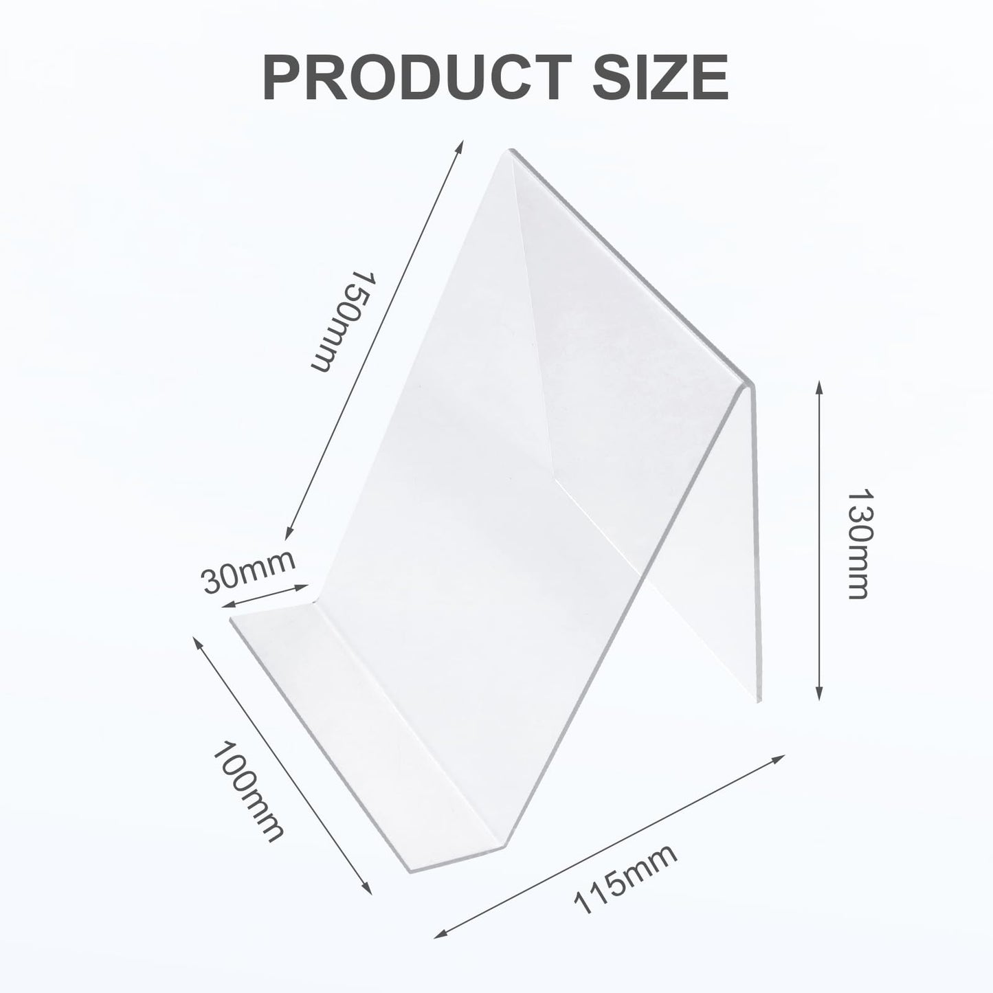 CheurYae 6Pcs Clear Acrylic Book Stand,Transparent Book Display Stand,Clear Book Holder for Books,Phones,Notebooks, Artworks
