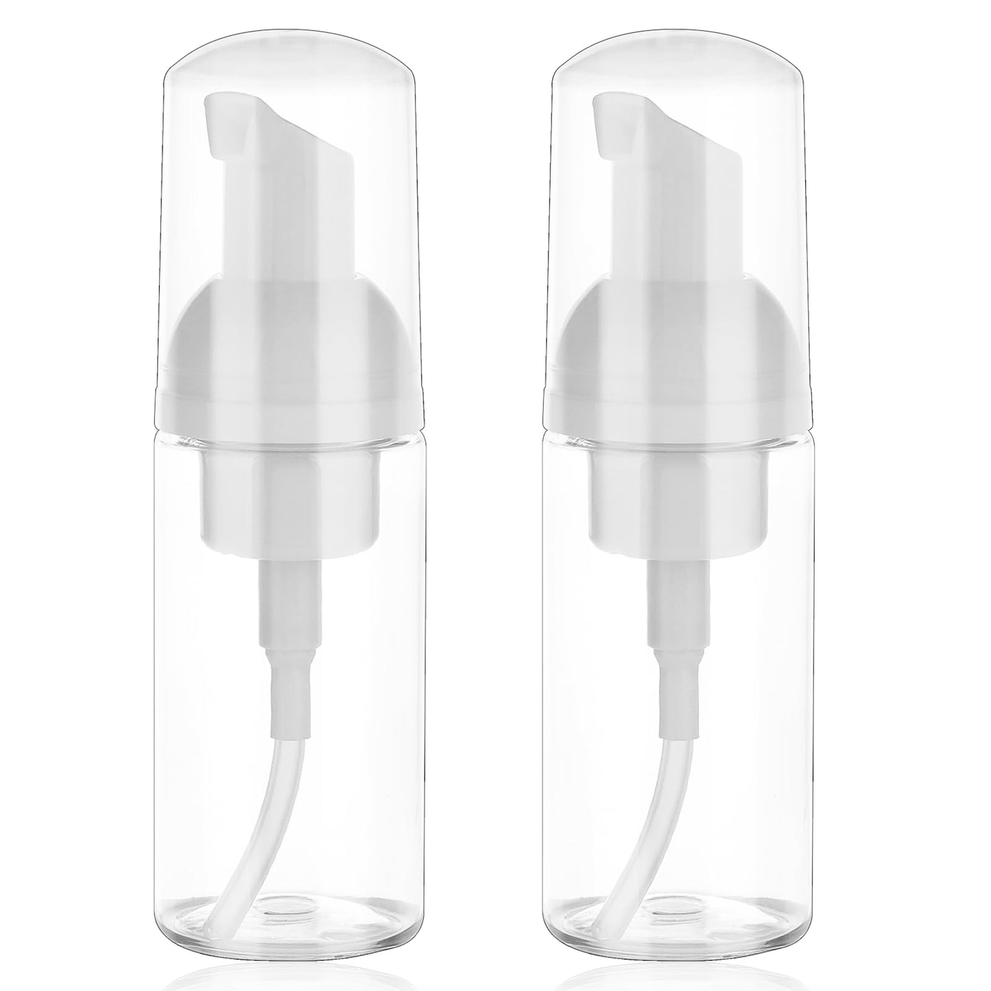2 Pack Foam Pump Bottle Travel Small Size Mousse Foam Soap Dispenser Mini Empty Clear Plastic Foaming Soap Dispenser Refillable Pump Containers for
