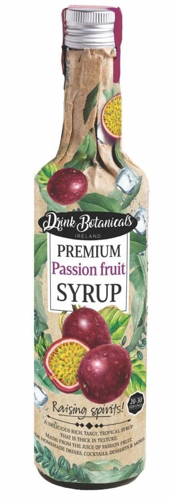 Drink Botanicals Passion Fruit Syrup Puree | Premium Quality, Natural Fruit Content Puree | Flavored Syrup for Beverages | Natural | 30 Servings 500ML