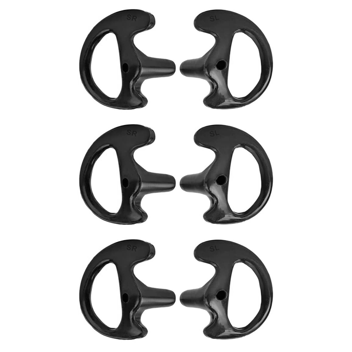 Namvo 3 Pairs Soft Earmould Earpiece Earbud Air Acoustic Headset Earplug for Walkie Talkie Coil Tube Audio Kits in Black Medium Size