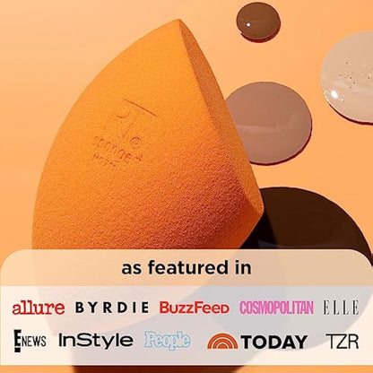 Real Techniques Miracle Complexion Makeup Sponge for full cover foundation with Travel Case (Packaging and Colour May Vary)