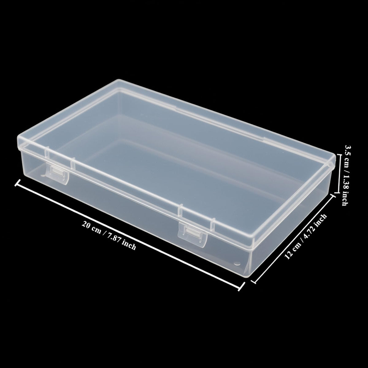 4 Pack Rectangular Clear Plastic Storage Containers, 20 x 12 x 3.5 cm