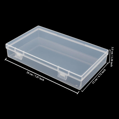 4 Pack Rectangular Clear Plastic Storage Containers, 20 x 12 x 3.5 cm