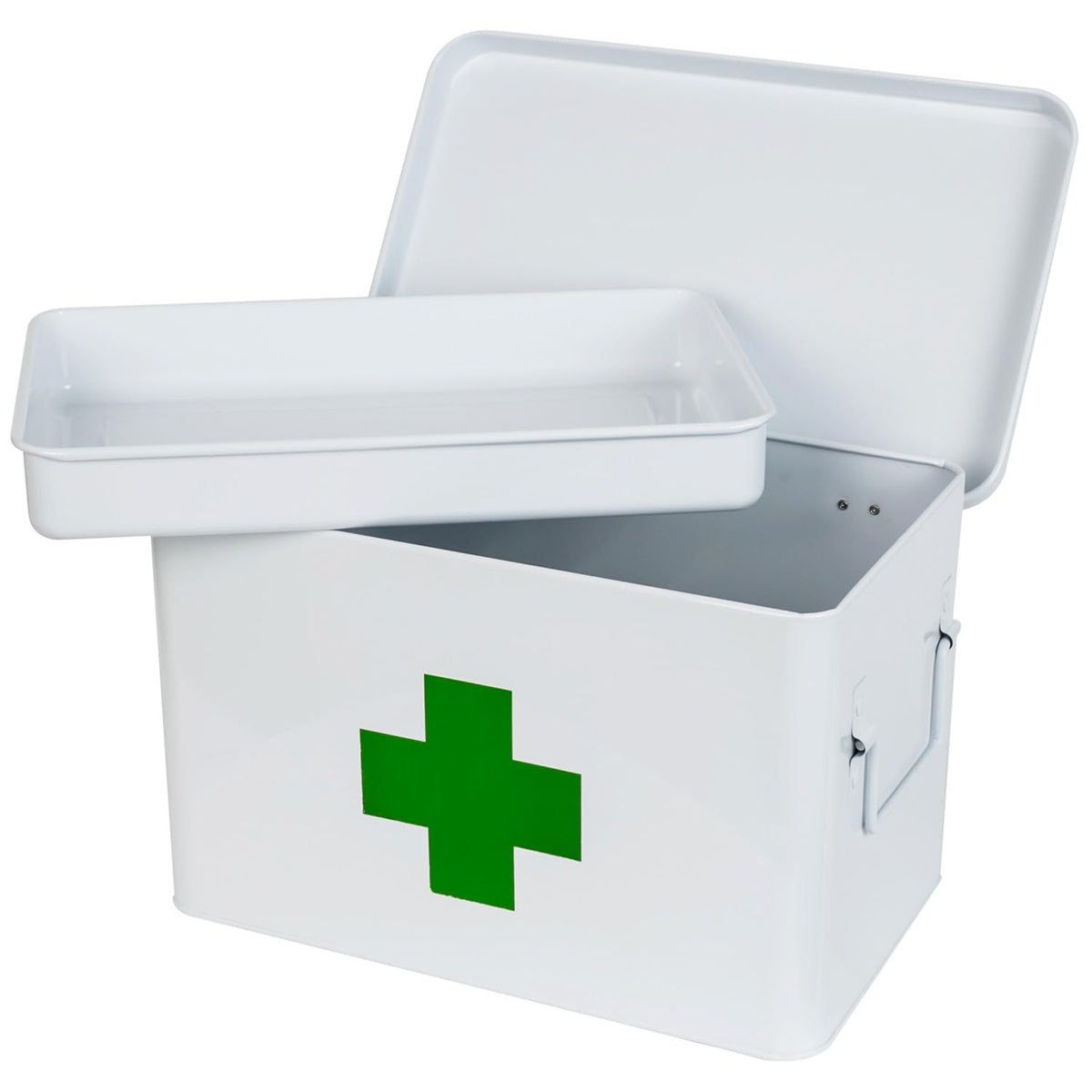 HMF Metal Home Pharmacy Chest for Medicine Storage | 32.5 x 20 x 20.5 cm | White