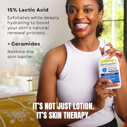 AmLactin Rapid Relief Restoring Lotion + Ceramides, 14.1 Ounce with Pump, Paraben Free