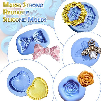 Silicone Putty - 1,200g Flexible Silicone Mold Making Kit - Easy 1:1 Mixing Ratio Fast Curing Moulding Putty for Reusable Moulds, Casting, Resin, Soap