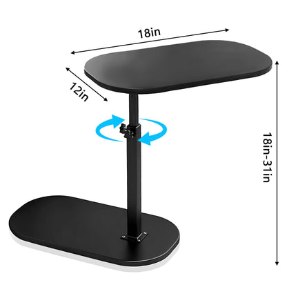 XUDREZ Adjustable C Shaped Side Table, 360°Swivel End Table, Living Sofa Table, Modern Small Coffee Table for Bed/Bathtub Black-Black