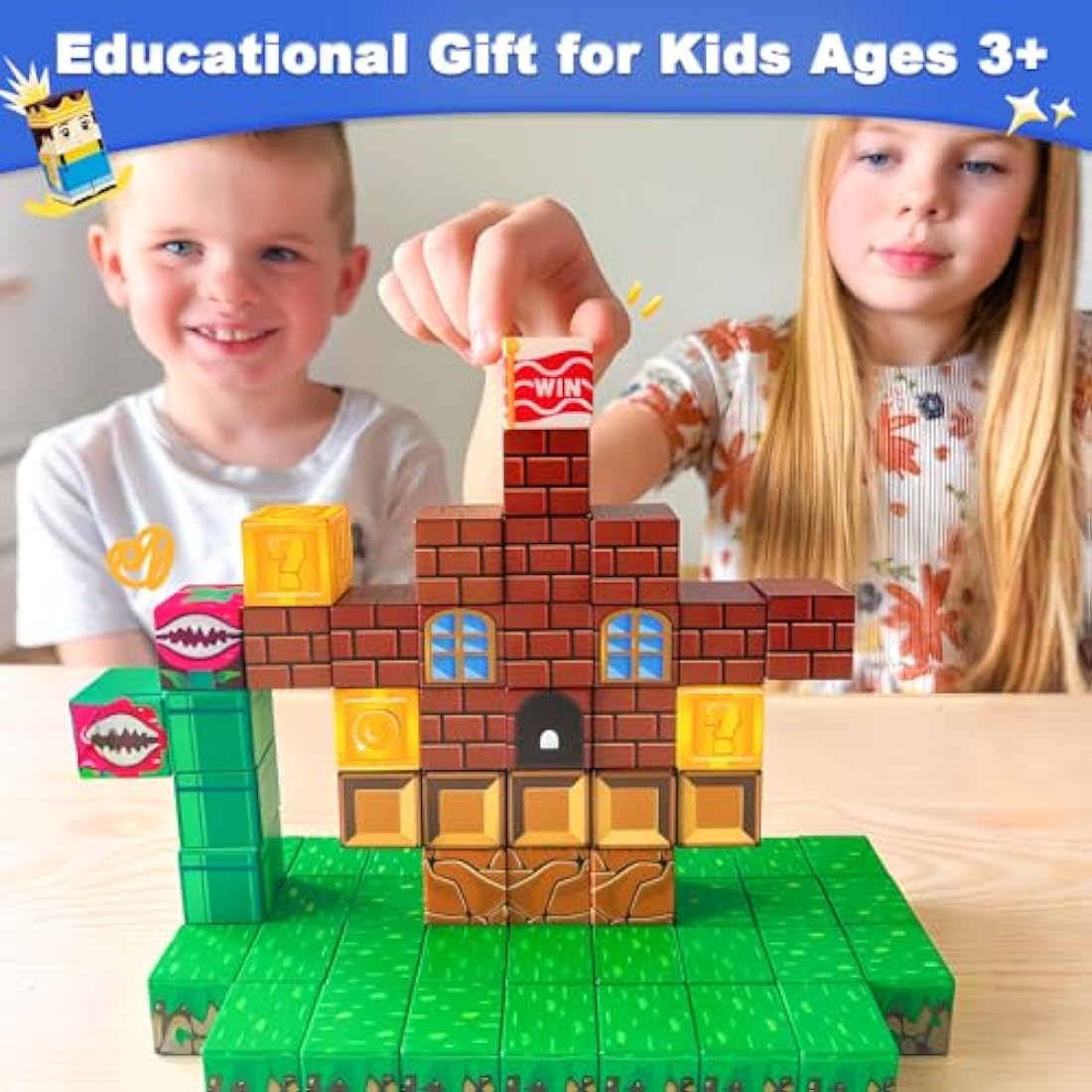 Magnetic Blocks Building Toys - Build Mine Magnet World Set, Magnet Toys for Boys & Girls Ages 5-7, Buildable Game Elements Gifts Toys for 3+ Year Old Boys & Girls