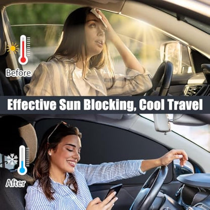 ZATOOTO Car Side Window Shades, Magnetic Car Sunshades for Blockout, Privacy, Opaque, Black, 2PCS